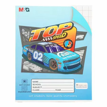 M&G A5 96pg ½" Square Ruled Exercise Book