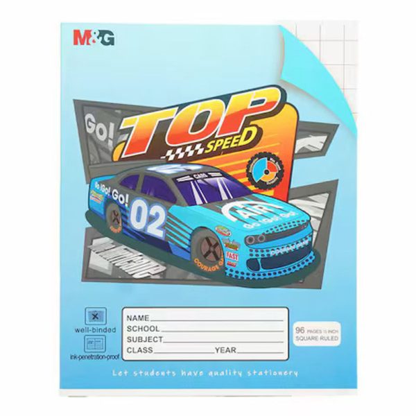 M&G A5 96pg ½" Square Ruled Exercise Book