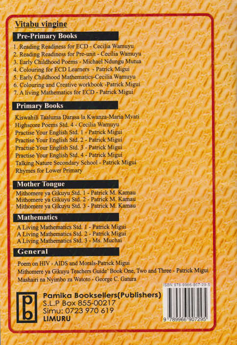 Kiswahili Taaluma Kitabu cha chekechea (Pamika)