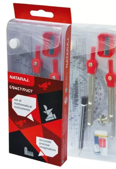 Nataraj P06363 Clear Plastic Maths Geometry Set