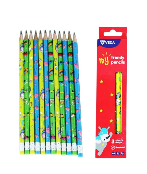 Veda 3800 My Trendy HB Pencils - for School & Office