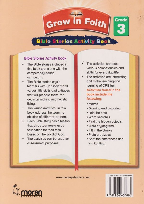 Moran Grow in Faith Bible Stories Grade 3 Activity Book