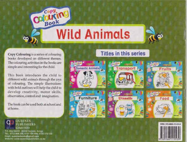 Queenex Copy Colouring Book - Wild Animals (Early Learners)
