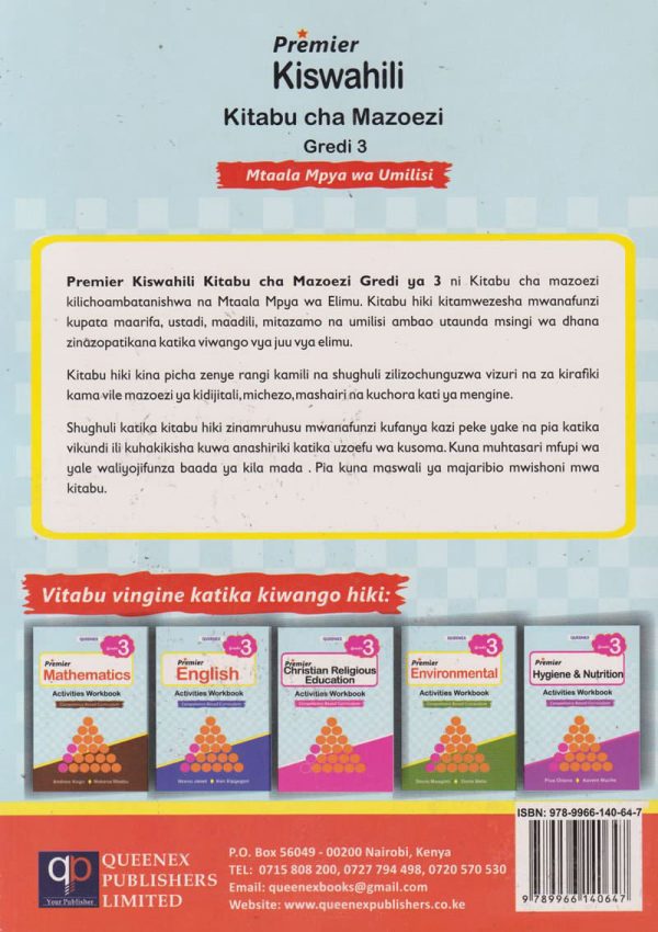 Queenex Premier Kiswahili Mazoezi Grade 3