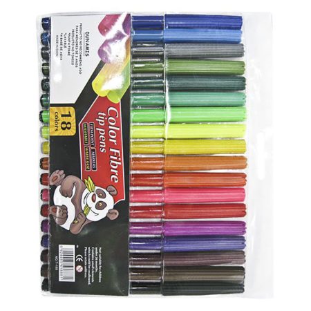 Colour Fiber Tip Pen – 18 Colours
