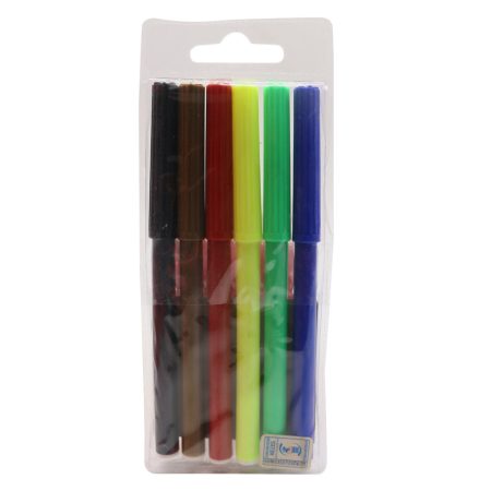 Colour Fiber Tip Pen – 6 Colours