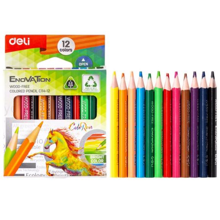 Deli C114 Colour Pencils 12 pcs – Half Size