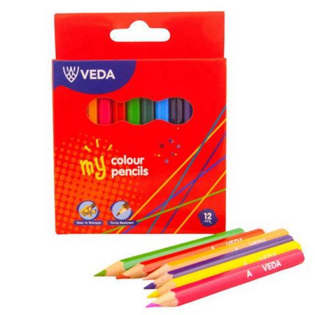 Veda 3300 Colour Pencils 12pcs (Half Size)