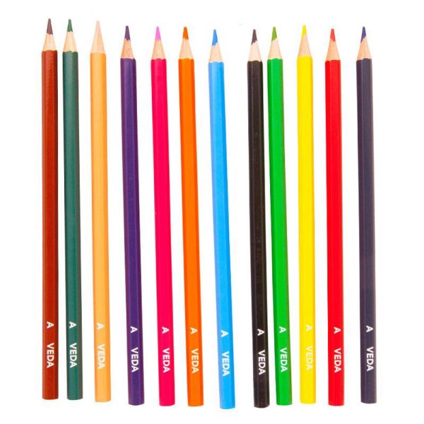 Veda 3301 Colour Pencils 12 Pieces Full Size
