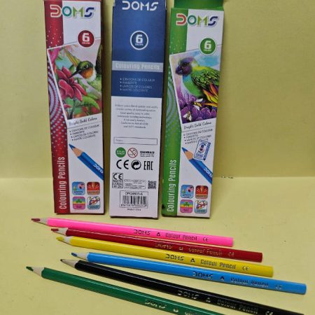 DOMS Colour Pencils 6 pcs – Full Size