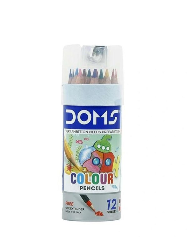 DOMS Colour Pencils 24 pcs – Tin Pack Half Size