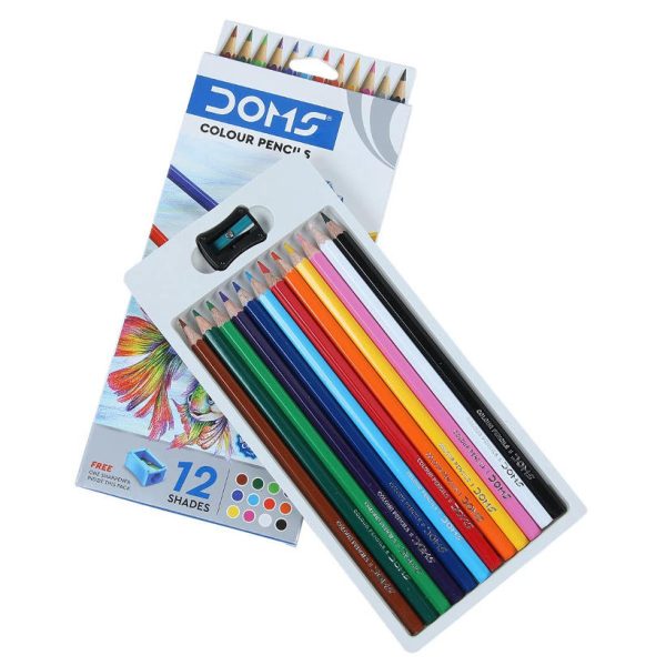 DOMS Colour Pencils 12 pcs – Full Size
