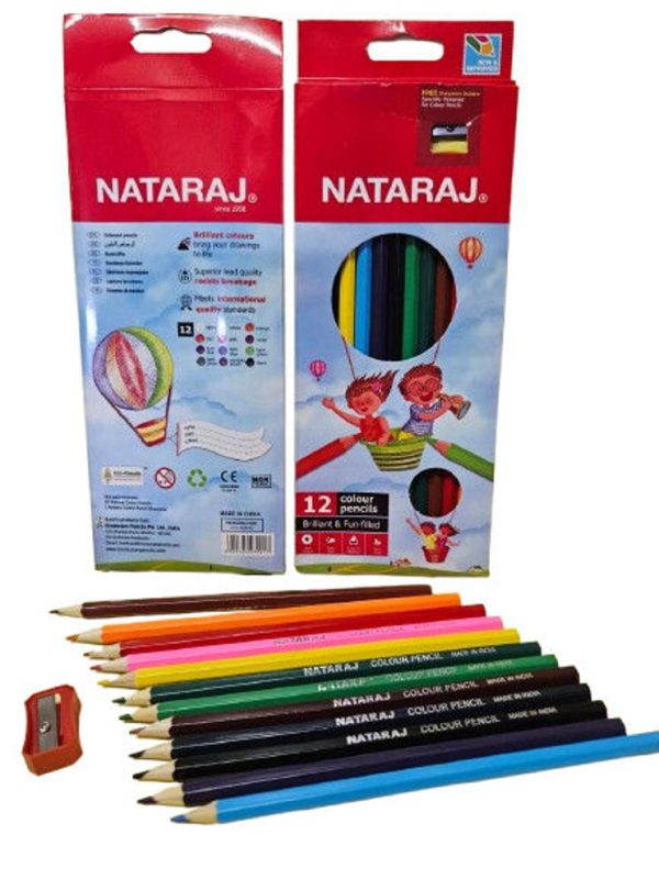 Nataraj 12 Colour Pencils – Full Size