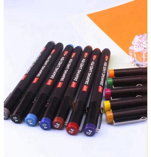 Drawing Lines Pen – 0.4 mm Tip (12 Colors)