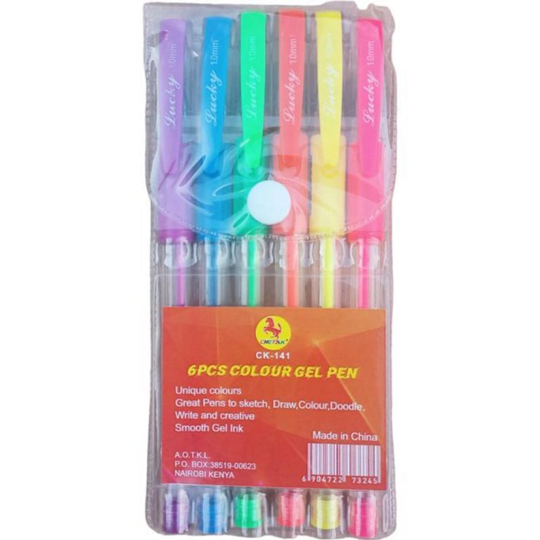 Chetak Gel Pen Glitter 6 Colours (CK-141)