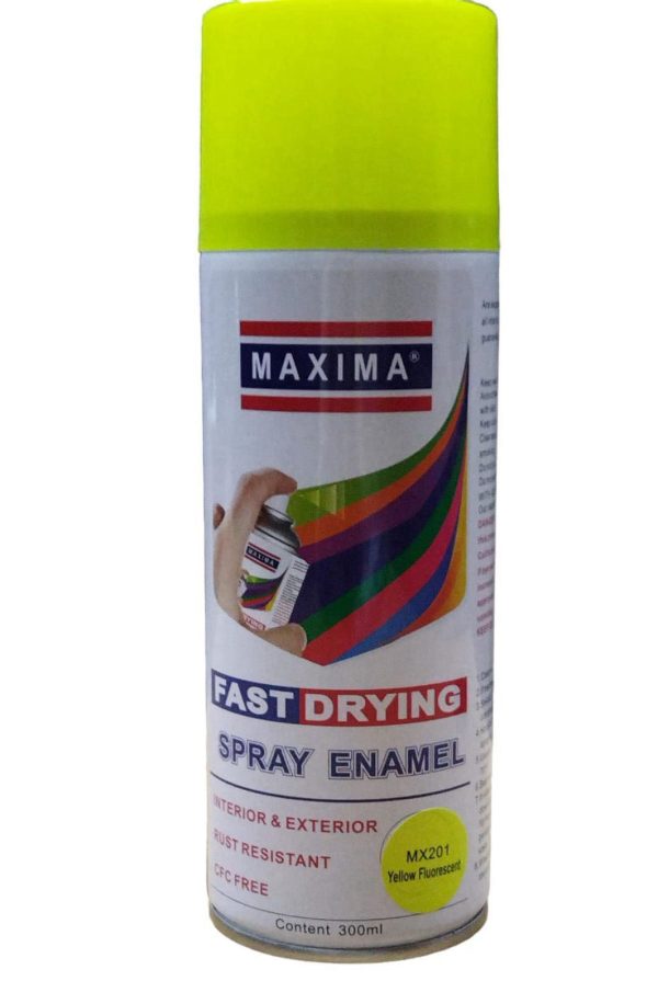 Maxima Spray Paint – 300 ml Yellow Fluorescent (MX201)