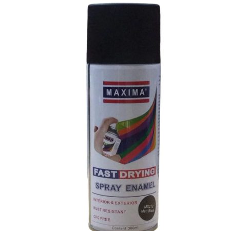 Maxima Spray Paint – 300 ml Mat Black (MX212)