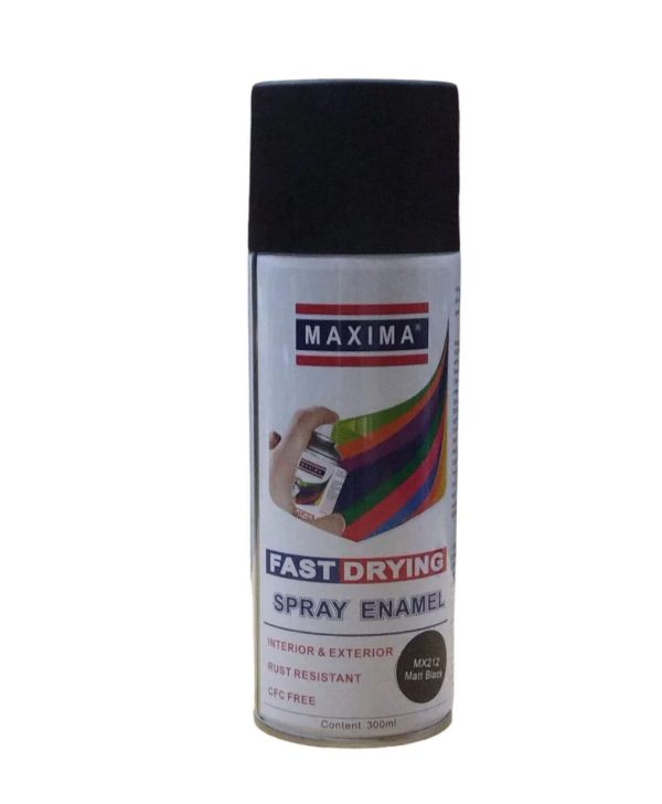 Maxima Spray Paint – 300 ml Mat Black (MX212)