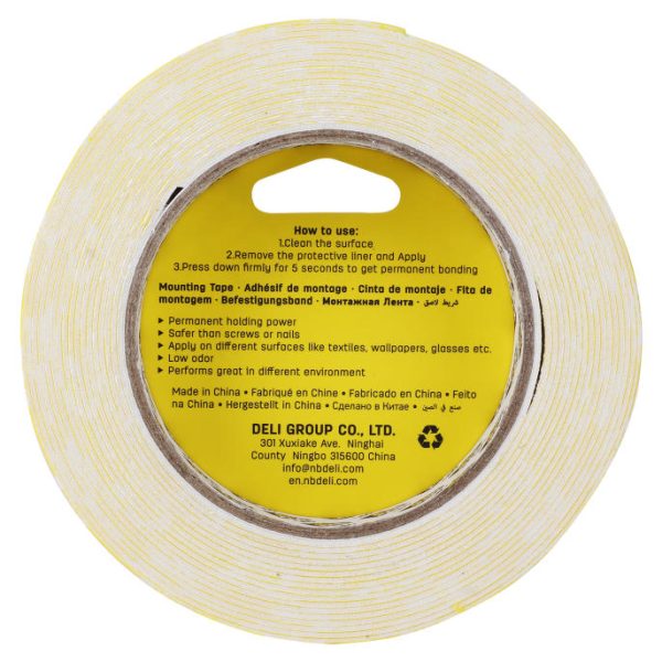 Deli Double-Sided Mounting Tape 25.4mm (1") x 5m