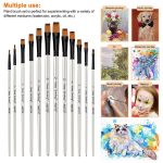Paint Brush White A6075F Square Mix – 12 Pieces