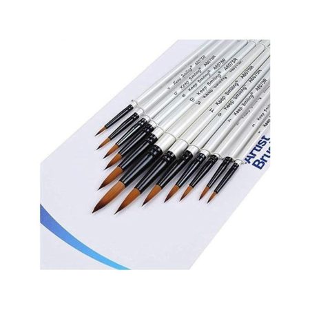 Paint Brush A6075Z White Oval Mix – 12 Pieces