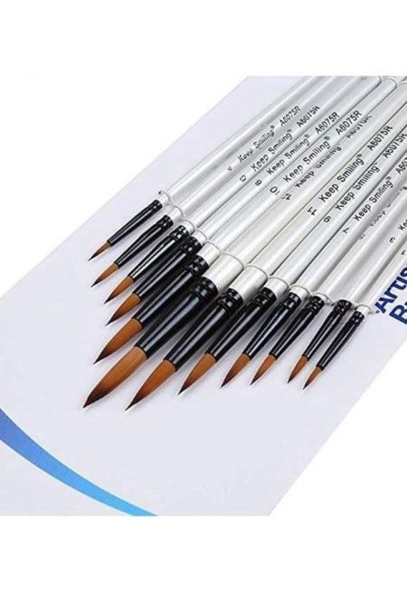 Paint Brush A6075Z White Oval Mix – 12 Pieces