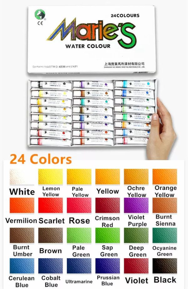 Marie's Watercolor Tube 12ml 24 colours