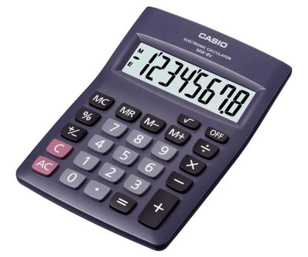 Casio MW‑8V‑BK 8‑Digit Compact Calculator