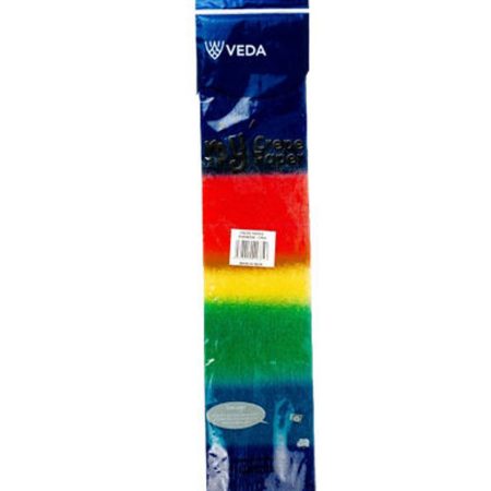Veda Rainbow Crepe Paper - 50cm x 1.2m for Gift Wrapping, Party Decor & Floral Crafts