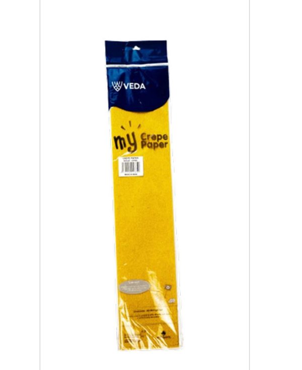 Veda Gold Crepe Paper - 50cm x 1.2m for Gift Wrapping, Floristry & Party Decorations