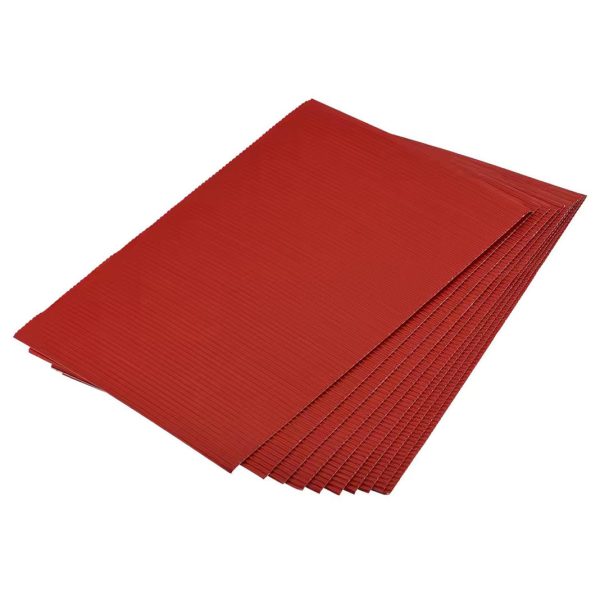 A4 Red Corrugated Paper – 10 Sheets (E50)