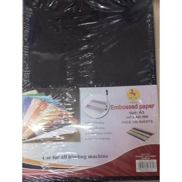 A3 Embossed Paper Assorted Colours – 100 Sheets