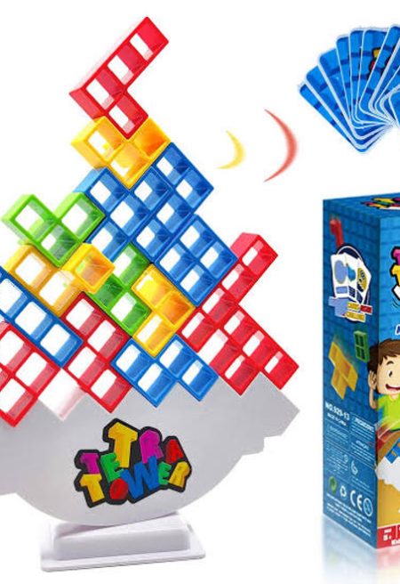 48 Pieces Tetra Tower Stacking Blocks Kids Game