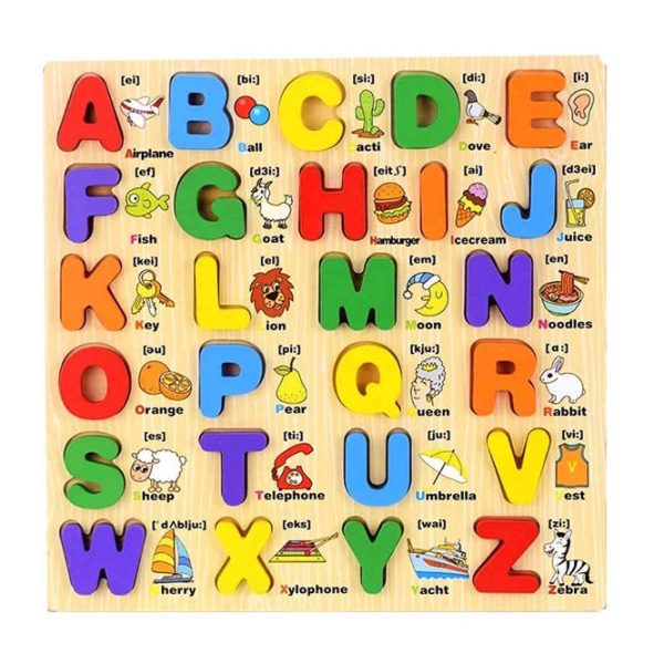 Wooden Alphabet Letters & Numbers 3D Puzzle Set