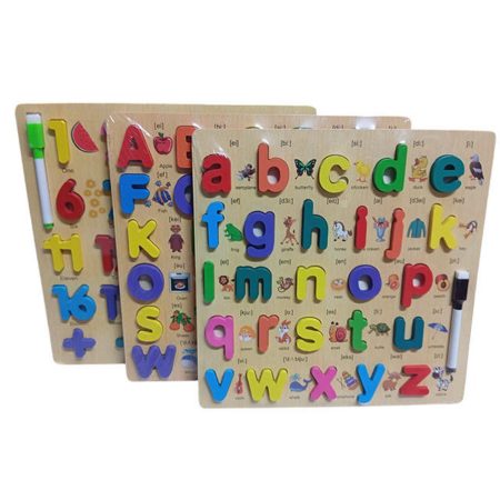 Wooden Alphabet Letters & Numbers 3D Puzzle Set