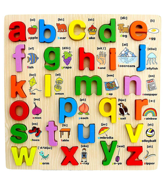 Wooden Alphabet Letters & Numbers 3D Puzzle Set