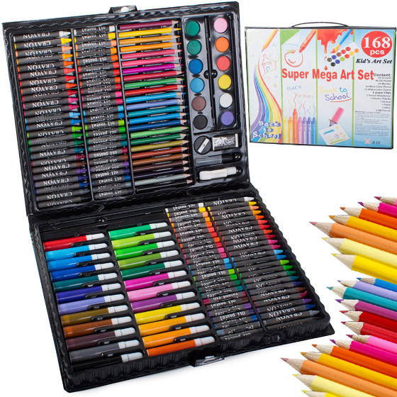 Ultimate 168-Piece Art Set for Kids - Painting & Drawing Kit