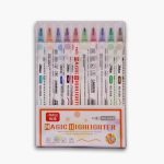 Magic JM6568 Highlighter Pen Set – 10 Colors for School, Office & Study