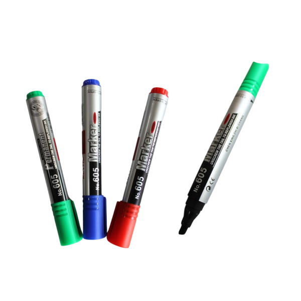 KY‑605 Permanent Marker – Chisel Tip Red