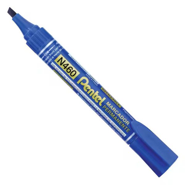 Pentel N460 Blue Chisel Permanent Marker