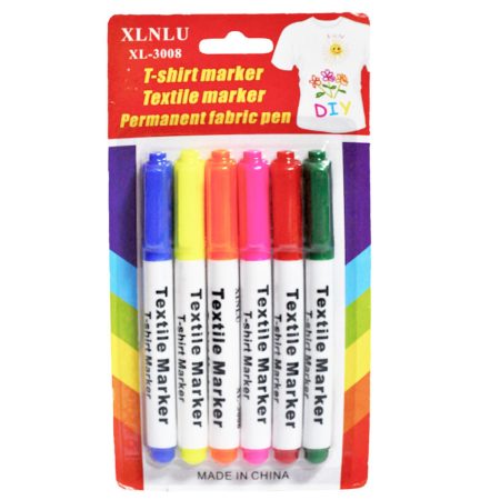 Textile Marker Ref XL-3008 – 6 Colours Set