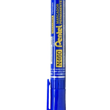Pentel N460 Blue Chisel Permanent Marker