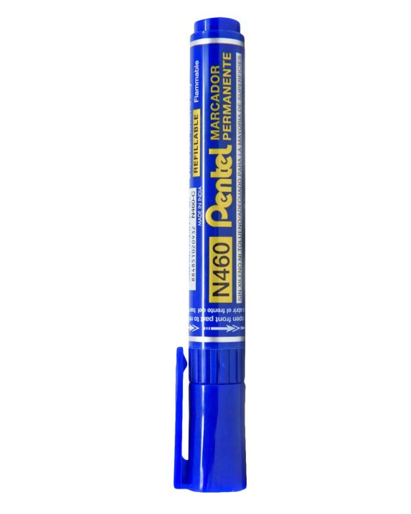 Pentel N460 Blue Chisel Permanent Marker
