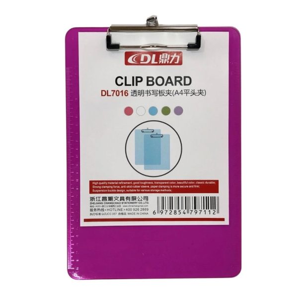 Transparent A4 Clipboard DL7016 – For School, Office & Exams