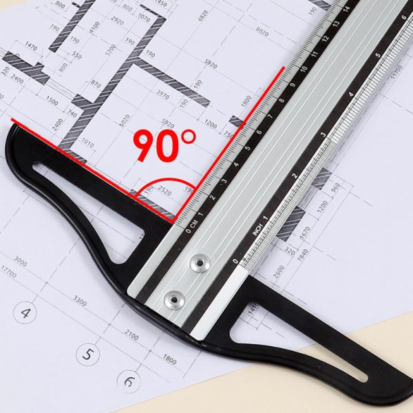 T-Square Aluminum Ruler – 60cm Adjustable
