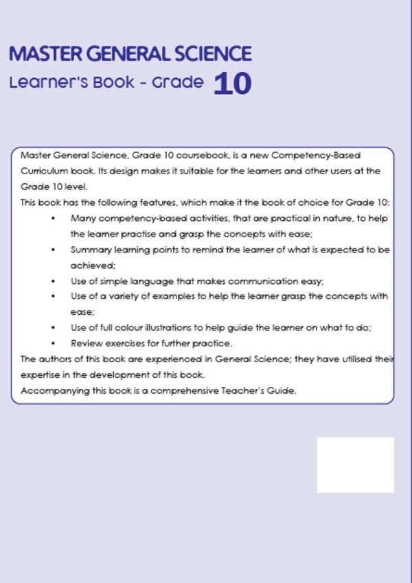 Booklyst Master General Science Grade 10