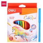 DELI Felt Pens for Coloring & Drawing - 12pcs Pack