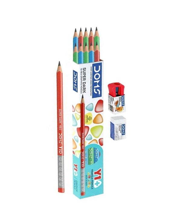 DOMS Super Dark HB Graphite Pencils – 12pcs Pack