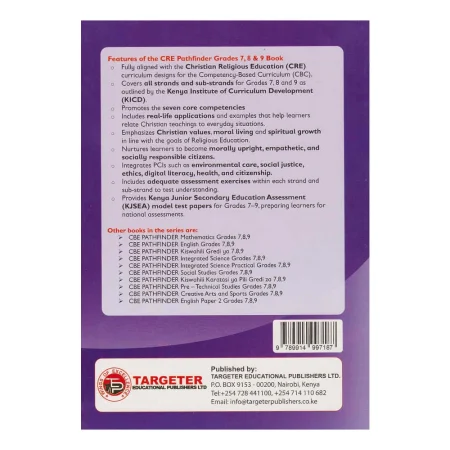 Targeter Pathfinder CRE Grades 7, 8 & 9 Rationalised CBC CRE textbook for Junior School learners
