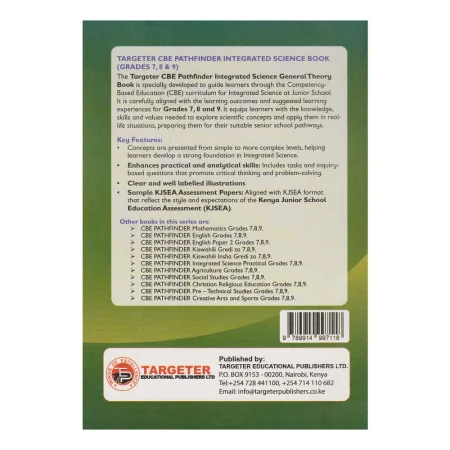 CBC Integrated Science textbook for Grades 7 8 9 Kenya Targeter Pathfinder Junior School Science book